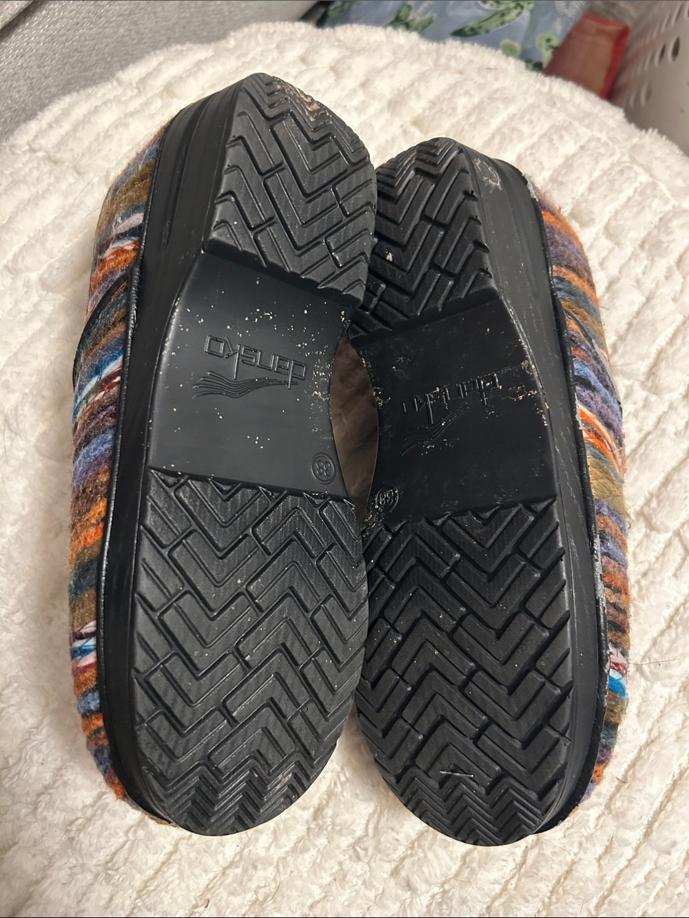 Dansko Multicolor Striped Wool Clogs - Picture 3 of 3